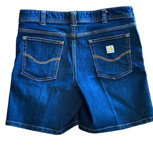 Carhartt Original Fit Womens Size 12 Denim Shorts cotton, poly, spandex blend - Picture 2 of 4